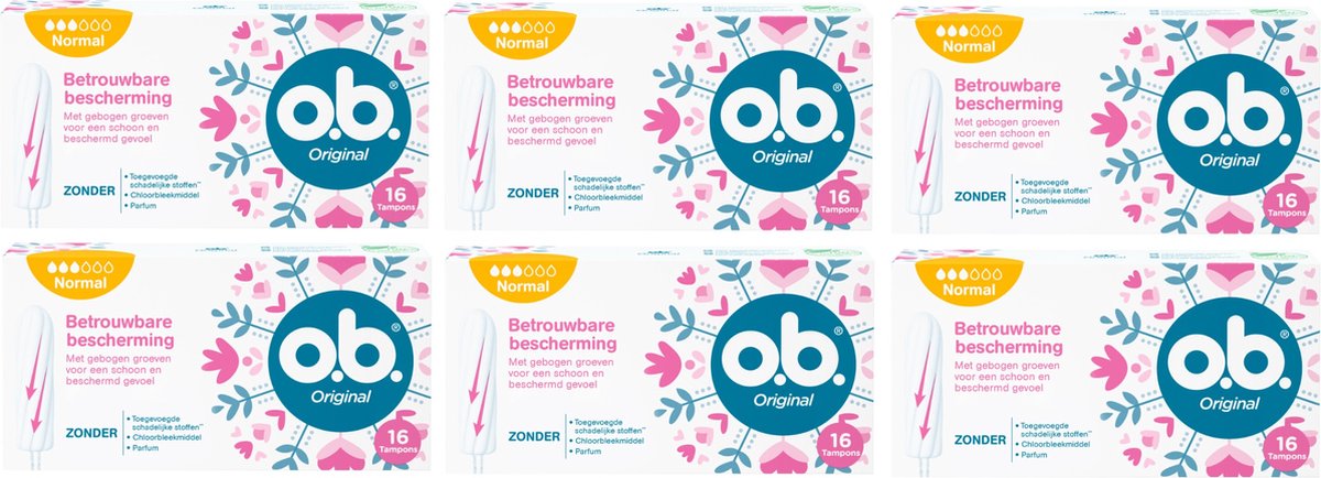 Goedkoopste OB Original Normal - 6x16 stuks - Voordeelverpakking