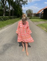 Hill Fashion - Zomerjurk - Summertime - Oranje/Roze -Neon - Maat one-size