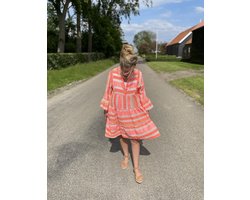 Hill Fashion - Zomerjurk - Summertime - Oranje/Roze - Maat one-size