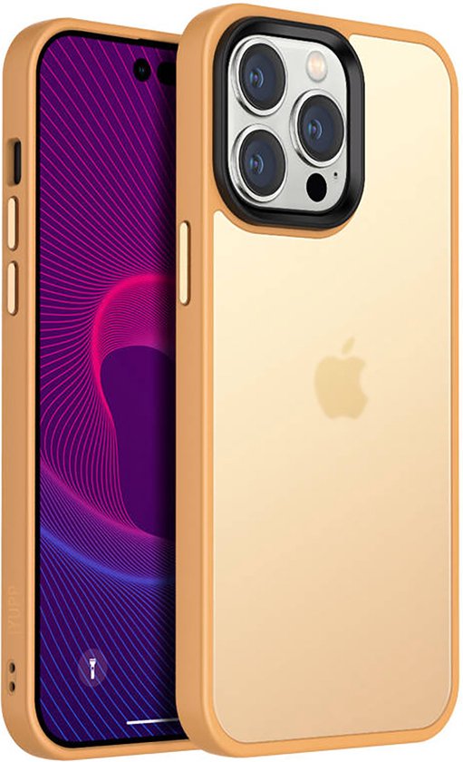 Foto: Iyupp bumper geschikt voor apple iphone 11 hoesje oranje shockproof