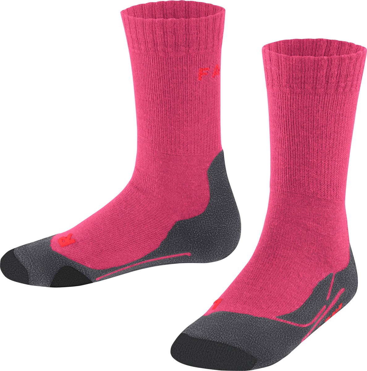 FALKE TK2 anti-blaar dik wol functioneel materiaal wandelsokken kinderen Rood