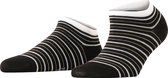 FALKE Stripe Shimmer gestreept met patroon katoen sneakersokken dames zwart - Maat 39-42