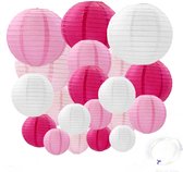 Joya Party® 20 Stuks Lampionnen Feest Versiering Set Roze | Decoratie | Verjaardag, Jubileum & Bruiloft