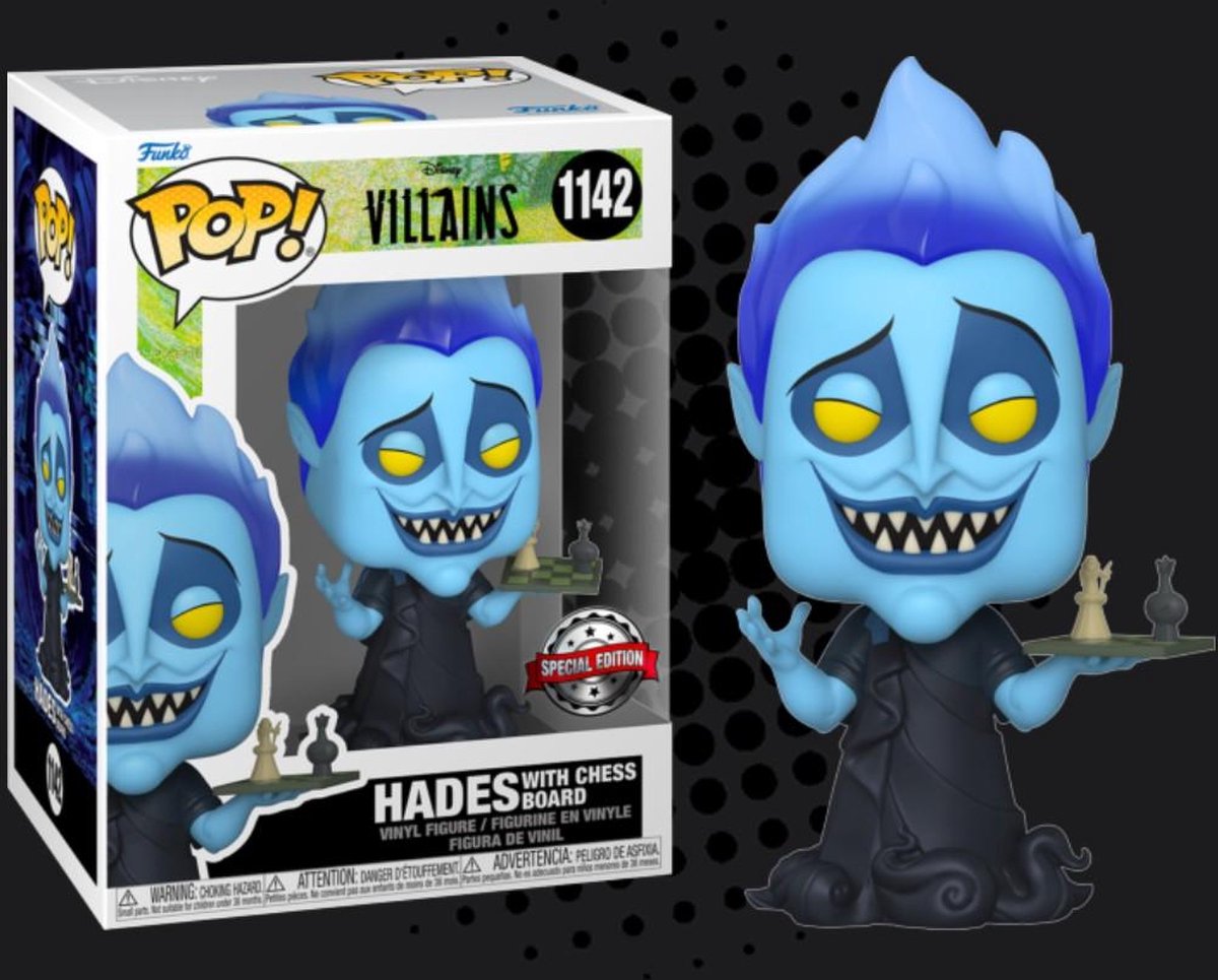 Hades Funko Pop 1142 Target Exclusive Disney Villains with Chess Board