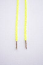 Schoenveters rond - koord fluo geel - 100cm met zilveren nestels veters rond veters voor wandelschoenen, werkschoenen en meer