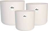 Elho B.for Soft Rond - Bloempotten voor Binnen - 100% Gerecycled Plastic - Set van 3 - Ø 14, 16, 18 cm - Wit