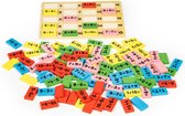 Ensemble de dominos de blocs mathématiques Ecotoys - Planche éducative en bois avec blocs colorés pour les enfants à partir de 3 ans - speelgoed Éducatif durables