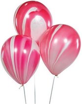 8 ballonnen - rood marmer - opgeblazen ongeveer 28 cm - helium of lucht