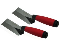 Benson Metseltroffel - 2x - gehard staal - soft grip - 12 x 5 cm - Troffel