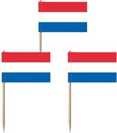 Depa Cocktailprikkers - vlag Nederland - 150x stuks - 7 cm - Vlaggetjes Holland