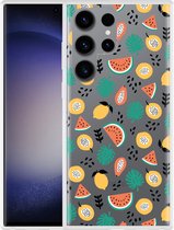 Cazy Hoesje geschikt voor Samsung Galaxy S23 Ultra Tropical Fruit