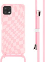 iMoshion Hoesje Geschikt voor Samsung Galaxy A22 (5G) Hoesje Met Koord - iMoshion Siliconen design hoesje met koord - Roze / Retro Pink