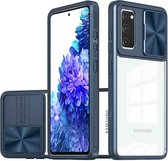 iMoshion Hoesje Geschikt voor Samsung Galaxy S20 FE Hoesje - iMoshion Camslider Backcover - Donkerblauw