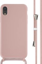 iMoshion Hoesje Geschikt voor iPhone Xr Hoesje Met Koord - iMoshion Siliconen hoesje met koord - roze