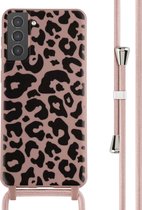 iMoshion Hoesje Geschikt voor Samsung Galaxy S21 Plus Hoesje Met Koord - iMoshion Siliconen design hoesje met koord - Roze / Animal Pink
