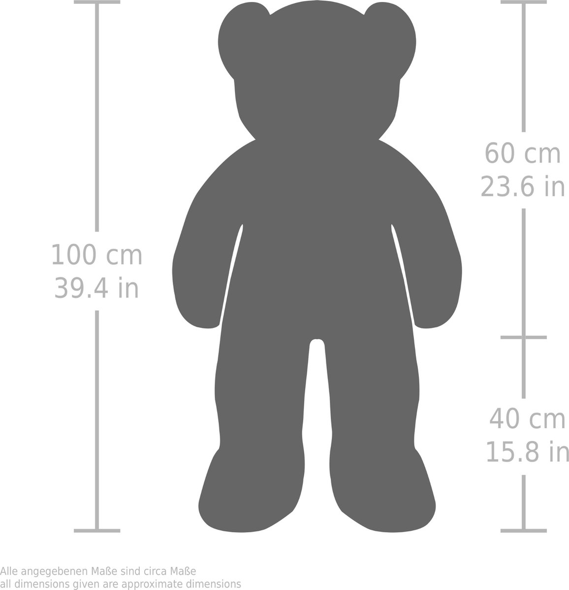 BRUBAKER - XXL Teddybeer 100 cm - Bruin - Knuffel - Pluche Knuffelbeer - Cadeau - Teddybear Groot - Knuffelbeer - Cadeau — afbeelding 6