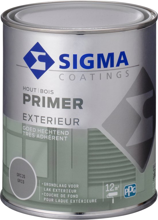 Foto: Sigma exterieur primer mat betere hechting ideale grondlaag ral 7004 grijs 0 75l