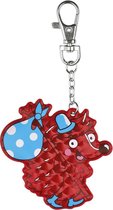 Moses Sleutelhanger Reflecterend Egel 7 Cm Rood