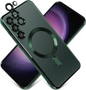DMP Magnetisch telefoonhoesje geschikt voor Samsung Galaxy S23 - Geschikt voor MagSafe - TPU - Camerabescherming - Groen - ZT Accessoires