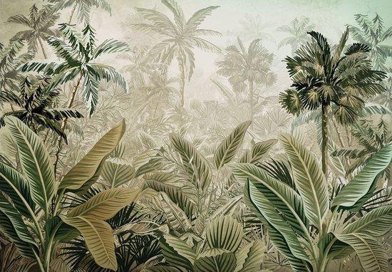Papier peint photo - Papier Peint Vinyl - Plantes de la Jungle - Botanique - Feuilles - 368 x 254 cm