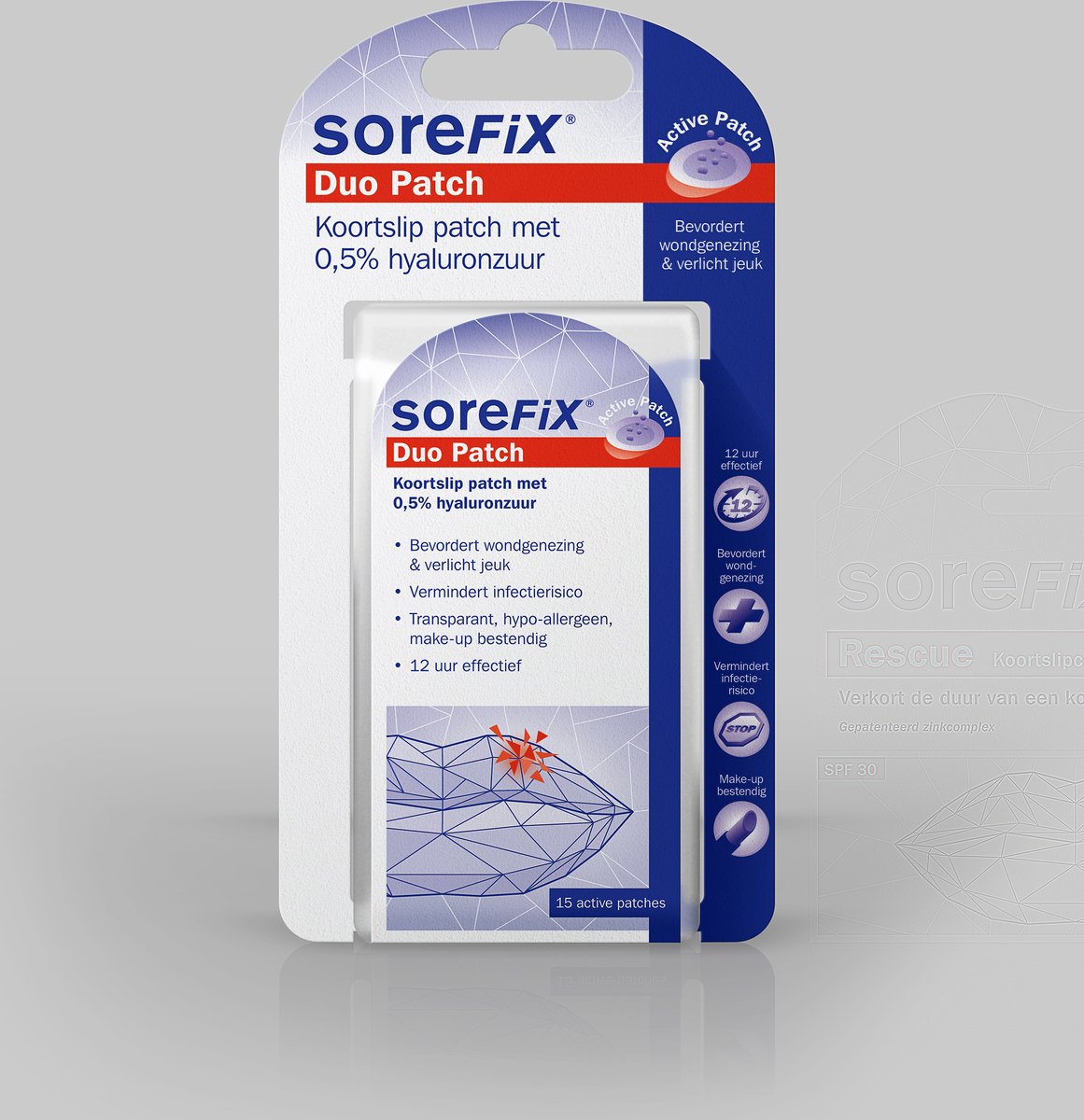 SoreFix Duo Patch voordeelpakket - 3 x Duo patch voor koortslip a 15 stuks - prijs inclusief verzendkosten