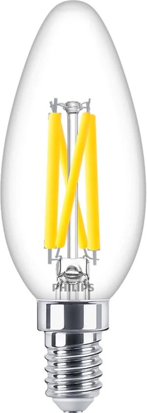 Philips MASTER LED E14 Kaars Filament Helder 3.4W 470lm - 922-927 Dim naar Warm | Beste Kleurweergave - Dimbaar - Vervangt 40W