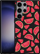 Cazy Hoesje Zwart geschikt voor Samsung Galaxy S23 Ultra Watermeloen
