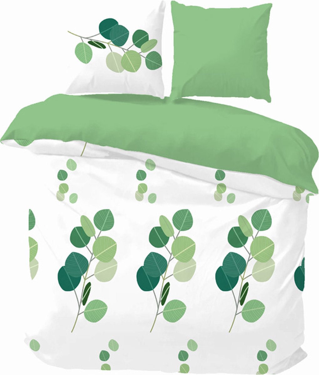 iSleep Dekbedovertrek Karin - Tweepersoons - 200x200/220 cm - Groen