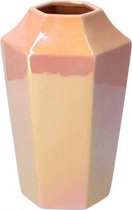 Daan Kromhout - Daira - Vase - Perle Pêche - 17x25cm - Facette haute - Céramique