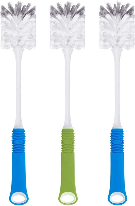 6 x flessenborstelreinigerset, rietreinigingsborstel, flessenschrobber, rietjes- en flessenreiniger, reinigingsgereedschap, multifunctionele babyflessenreiniger met standaard voor flessen en rietje