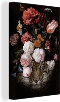 Peintures sur toile Nature morte aux fleurs - Jan Davidsz de Heem - Tigre - 60x90 cm - Décoration murale