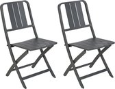 NATERIAL - Set de 2 chaises de jardin IDAHO - 2 x chaises pliantes - chaises de jardin pliables - chaise de jardin - chaise pliante - aluminium - gris foncé