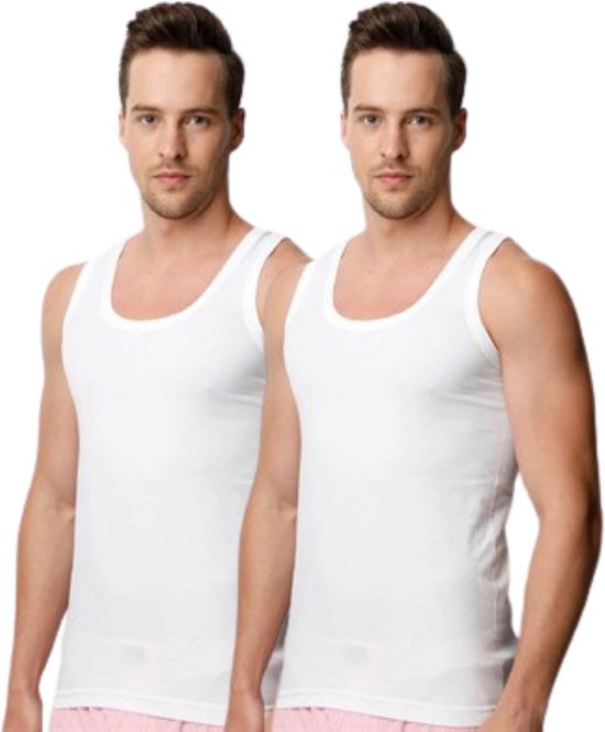 2 Pack Top kwaliteit extra lang hemd - 100% katoen - Wit - Maat 3XL
