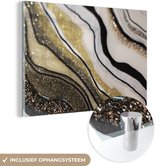 MuchoWow® Peinture sur verre 180x120 cm - Peinture sur verre acrylique - Pierre précieuse - Abstrait - Marbre - Nature - Photo sur verre - Peintures