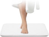 Badkamertapijt, wit, onderhoudsvriendelijke badmat, traagschuim, extreem absorberend badtapijt, antislip, wasbaar, 40 x 60 cm
