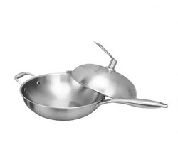 Hongli Classic - Wok - Wokpan - RVS Diameter 36 - Incl. RVS deksel!