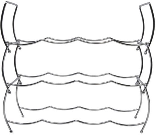 Svenska Living Wijnrek - 12 flessen - chrome - metaal - 43 x 42 x 15 cm van Svenska living — afbeelding 3