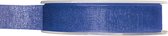 1x Hobby/ décoration rubans décoratifs en organza bleu cobalt 1,5 cm / 15 mm x 20 mètres - Ruban cadeau ruban organza / ruban - Rubans ruban nœud