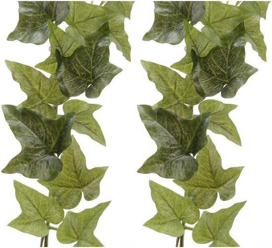 2x Groene Hedera Helix/klimop kunstplant slingers 180 cm - Kunstplanten/nepplanten - Hangplanten