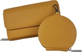 VIQRI - compacte telefoontas - portemonnee tas - crossbody tas - RFID anti skim - portemonnee - dames - cadeautip - geel