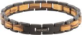 HOT&TOT | VIPER - Houten armband - Zebranohout - Zwart RVS - Heren armband