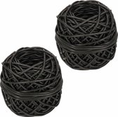 2x bolletjes bindbuis 3 mm x 50 m - zwart - bindbuizen / binddraad / - Tuin aanleggen basismateriaal / plantenbinders