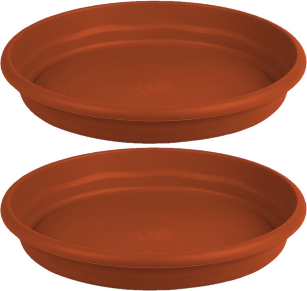 Hega Hogar Opvangbord - 2x - terracotta - kunststof - D18 cm - onderschaal/opvangbord