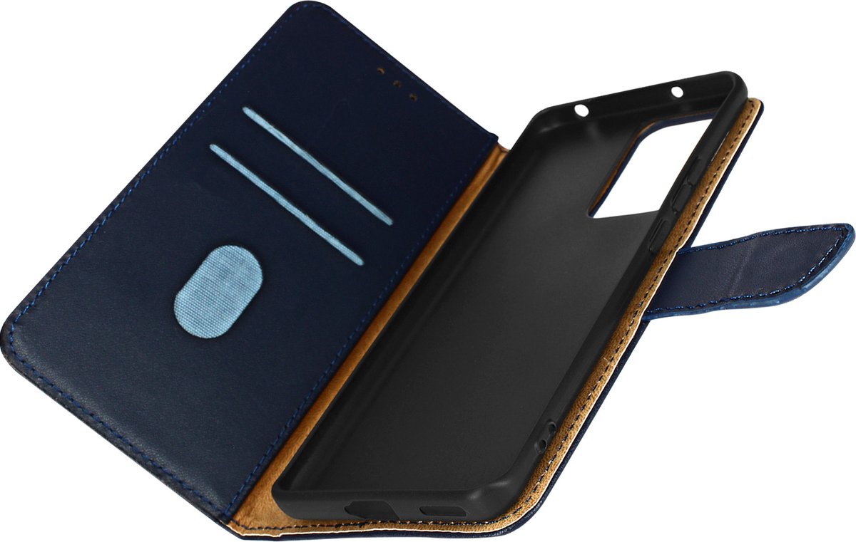 Leren Folio Case geschikt voor Xiaomi 13 Lite Shockproof d.blauw