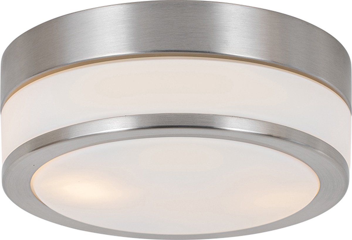 Qazqa Moderne Buiten Plafondlamp Staal 23 Cm Ip44 - Flavi