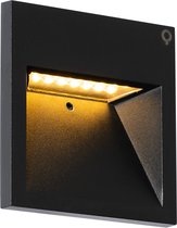 QAZQA gem - Moderne LED Wandlamp voor buiten - 1 lichts - D 6.4 cm - Zwart - Buitenverlichting