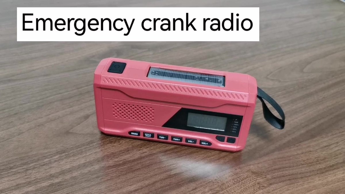 AOZBZ Noodweerradio, op zonne-energie, handslinger, noodgevallen, FM/AM