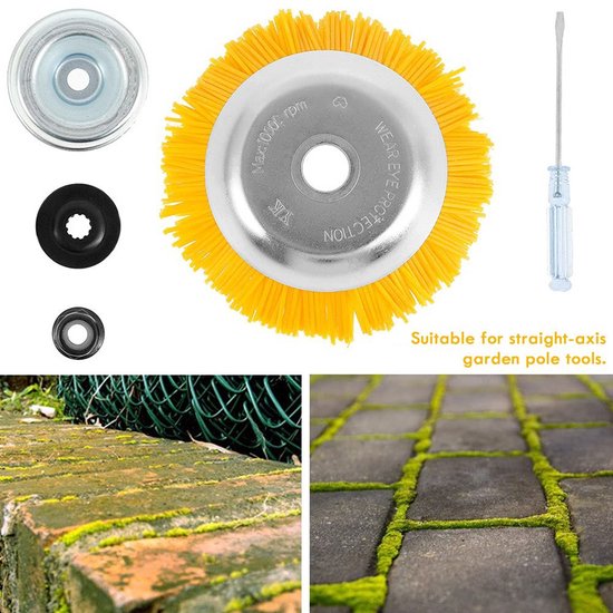 Onkruidborstel - Bosmaaier Grastrimmer - Onkruidkrabber - Voegenborstel - Onkruidverwijderaar - Diameter 20CM - Grastrimmer Nylon — afbeelding 3