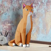 Pack Hobby - 3D Papercraft Red Cat - Pack DIY complet avec tapis de découpe, règle, os pliant, couteau - 50 cm - Rouge