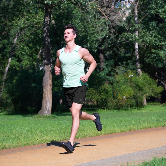 Pantalons de sport MW® pour hommes - Pantalons de gymnastique avec poche mobile - Shorts 2 en 1 - Pantalons de Sport (Zwart - XXL)